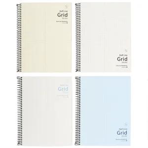 3500 반반 그리드 연습장 (좌철)16절 스프링노트 방안 공책-색상랜덤