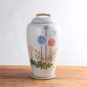 백분청 민들레 쌀독 20kg 소금단지 현관 소금항아리