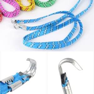 칼라 납작 탄성 후크 고리줄바 1.7m 자전거줄 자전거끈 밧줄 로프 화물고정 고무줄 걸이 끈 뒷마구니 짐받