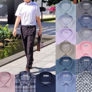 남자반팔셔츠 여름 정장 체크 스트라이프 빅사이즈와이셔츠 90 부터 115 120 130 140사이즈