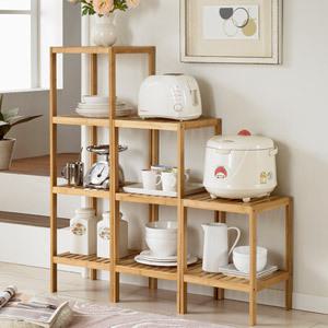 대나무 원목 수납장 2단3단4단 선반 책장 책꽂이 받침대 렌지대 장식장 주방선반