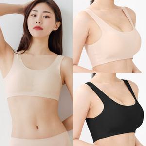 고아라 여성 무봉제 브라 쿨 래쉬가드 이너 노와이어 스포츠 누디 심리스 수영복 스킨 블랙 주니어 GB5491