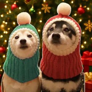 키미랑 강아지산타모자 크리스마스 니트 고양이 방울모자 성탄절 악세사리 코스튬 싼타