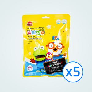 아기 종합 어린이 비타민 건강기능식품 뽀롱뽀롱 뽀로로 비타민C 50정 5개
