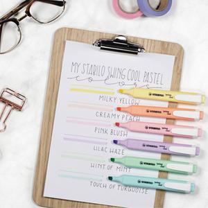 스타빌로 형광펜 스윙쿨 파스텔 형광펜 4색