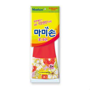 마미손 꽃그린 속 기모 고무장갑 L 대형
