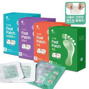 KJI공업 에센스네이쳐 다아름 밴드형 발패치 20매입 4종 구성 / 발바닥 다리붓기 일체형패치