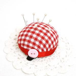 (오렌지미싱) 체크 핀쿠션 핀봉 시침핀꽂이