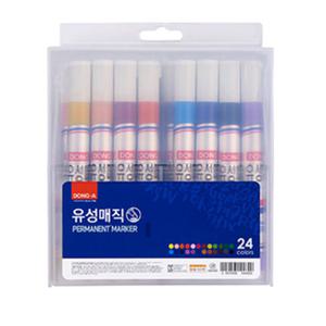 동아 유성매직 24색 세트 둥근촉 유성 매직 마카 미술 컬러링 일러스트 수업 재료 준비물