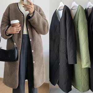 양면 여성 양털 롱 아우터 점퍼 뽀글이 후리스 자켓