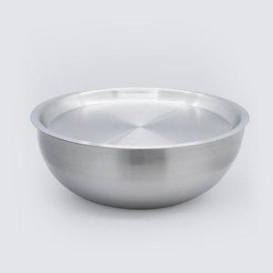 [리본제이]304 스텐 계량 커버 샐러드 믹싱볼 + 전용 트레이 커버 세트 (대/4000ml)