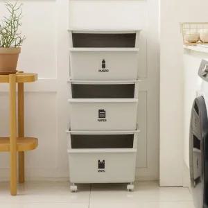 클린업 가정용 재활용 분리수거함 3단