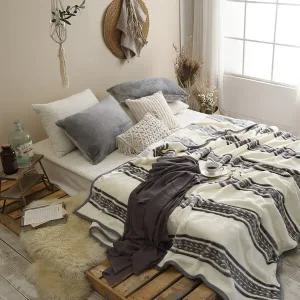 [에어룸] 고밀도 롱파일 극세사 이불 겸 블랭킷_니트아이보리 (특대형)