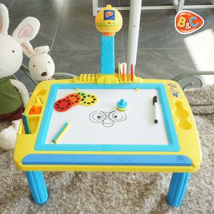 뽀로로 빛 따라 LED 그리기 테이블 (책상+다리+필름+색연필+마카+지우개)