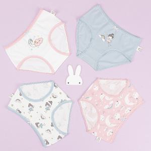 스콕스 꿈나라 주니어 여아 아동 유아 초등 삼각 팬티 4매 세트 WPS-810