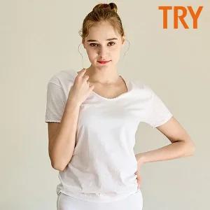 TRY 여성 순면 반팔런닝 5매