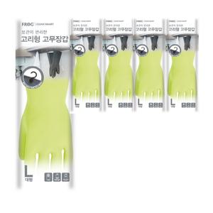 프로그 고리형 고무장갑 라임펀치, 대형, 5개