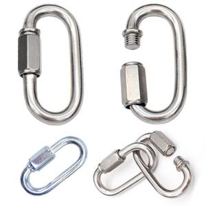 스텐 퀵링크 3.5mm-12mm 강철 잠금 카라비너 등산 캠핑 안전 체인 와이어 로프 연결고리