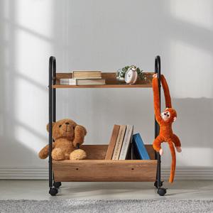 케렌시아 이동식 트롤리 2단 책꽂이 일자형