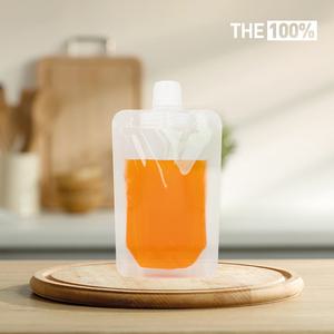 THE100% 스파우트 파우치 투명 음료파우치 쥬스팩 음료팩 100ml 15파이 50매