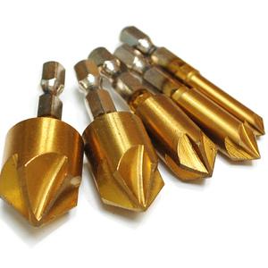 일제 카운터싱크 5p세트 전동공구 드릴 생크 드릴비트 카운터싱킹 카운타싱크 모따기 접시비트 공구 피스