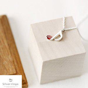 [실버링고]실버925 1월탄생석 음표모양목걸이 가넷8분음표N