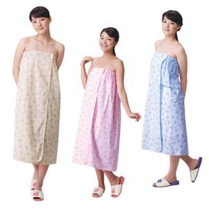 플라워 랩가운 피부관리가운 마사지 천연코튼 부드러운 원단