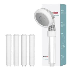 해피달링 3단 수압상승 3WAY 필터 샤워기 헤드 + 필터 4p 세트