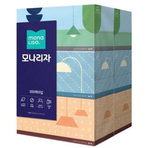 모나리자 미용티슈 300매 6입 1팩