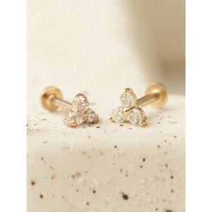 [미니멀피어싱]14K 인터널 삼각 큐빅 라블렛 피어싱