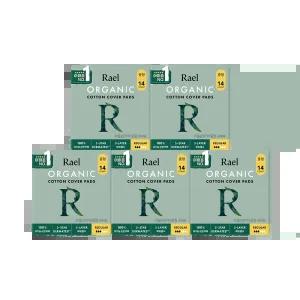 [라엘] 유기농 순면커버 생리대 5팩세트 (중/대)