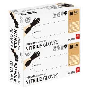 카페마스터 니트릴 장갑 블랙 M 100매x2박스