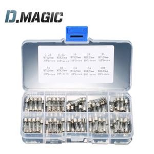 유리관 휴즈 차량용 유리 퓨즈 20mm 10종 100개세트