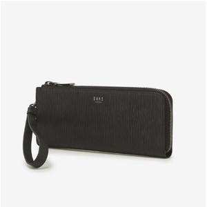 [닥스핸드백] [NEWGUAY] 블랙 음각패턴 소가죽 지퍼장지갑 DBWA2F161BK
