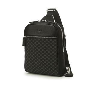 [닥스핸드백] [LOUIS BRIDGE]블랙 패턴배색 가죽 웨이스트백 DBBA2F607BK