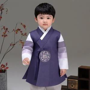 [보리보리/더예한복]QT558-보라단이 남아 아동한복