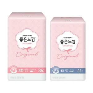 좋은느낌 오리지널 울트라슬림, 중형, 36매, 1개 + 대형, 32매, 1개