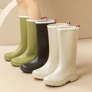 비올때 여성 컬러 레인부츠 미들부츠 방수슈즈 버터612