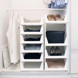 [보리보리/가쯔]오픈 슬라이딩 수납정리함 리빙박스 폴딩박스 L 2개