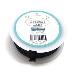 ALL 팔찌고무줄 1mm 블랙 우레탄줄 50m 한롤