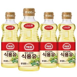 사조해표 식용유 콩기름 900ml 4개