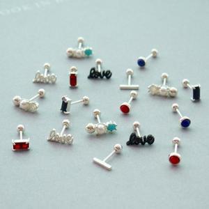 [리본크림] 1+1 천연원석 스틱 92.5은 사금석 가넷 피어싱