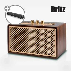 브리츠 BZ-JB5609PT 휴대용 유 무선 엔틱 블루투스 스피커 USB재생 AUX단자 홈 카페 인테리어 오디오