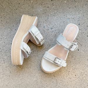 SOVO 알벤티 투스트랩 벨트 웨지힐 슬리퍼 6cm