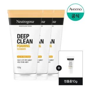 [뉴트로지나] 딥클린 포밍클렌져 150g x3+(증)젠틀폼10g