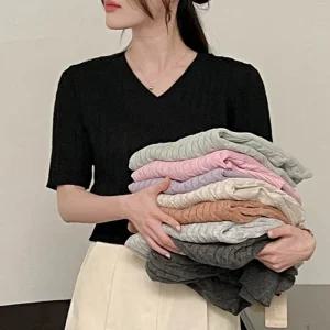 [코코블랑] 리얼밤부 케이블 반팔니트