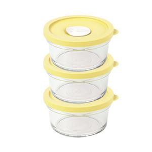 글라스락 렌지쿡 옐로우에디션 햇밥용기 원형 350ml 3조 세트, 1개