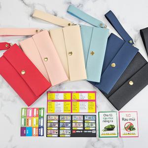 가죽 베트남동지갑 화폐지갑 5종스티커 스트랩포함