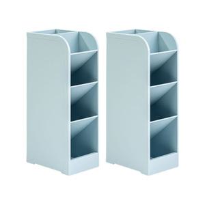 델리 사선 멀티 5칸 연필꽂이 펜꽂이 다용도 보관함, 블루, 2개