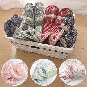 더블 이중 퀼트 실내화 거실화 실내 거실 천 슬리퍼 면 패드